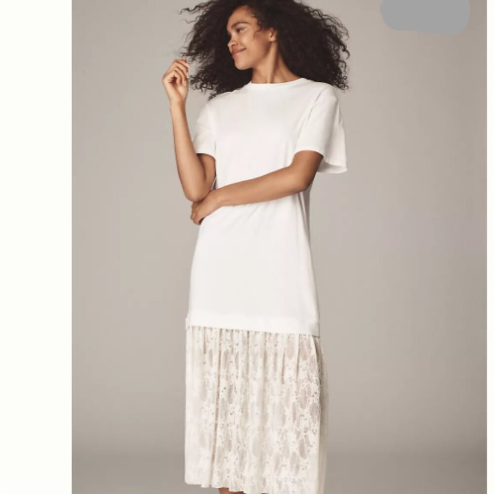 Brand New By Anthropologie Twofer Lace T-Shirt Dress